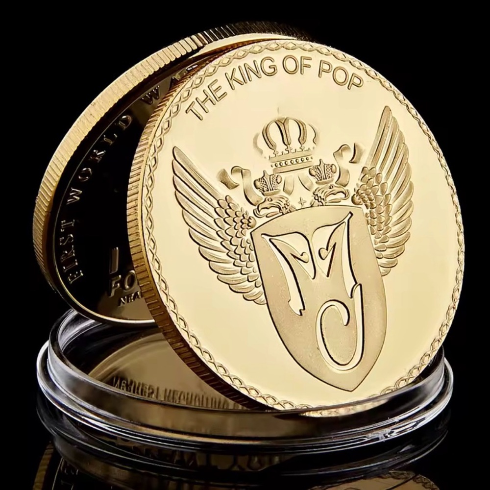 Michael Jackson The King of Pop Gold-plated Commemorative Collectible Coin Gift - Picture 2 of 2